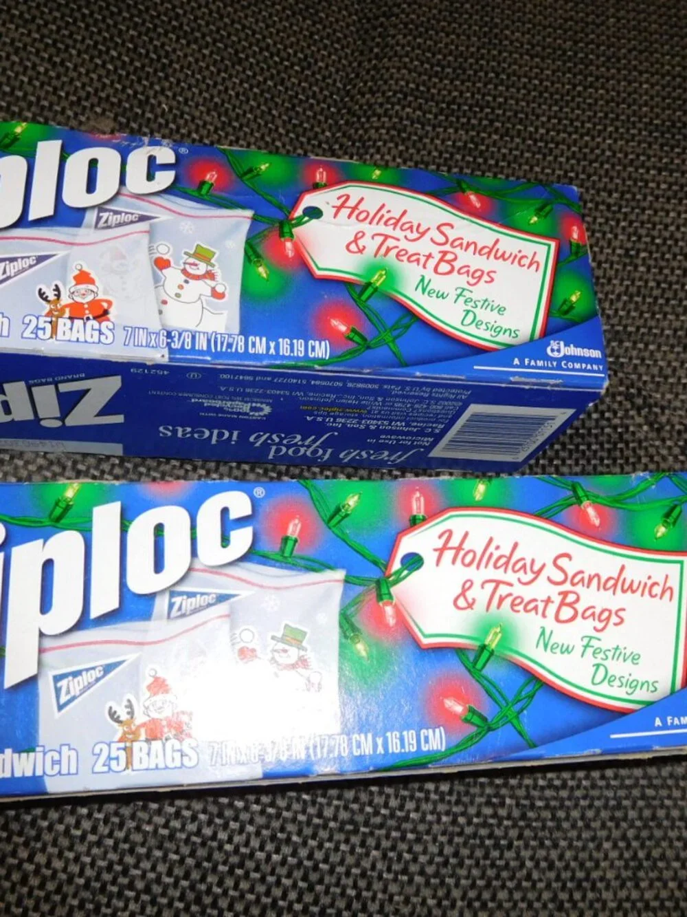 Vintage Ziploc Holiday Bags Treats Cookies Christmas Three Designs NOS Santa